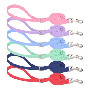 Lovely colorful Silicone Coated Webbing Pet Long Lead Custom PVC Waterproof Dog Leash Durable Training Heavy Duty slip dog lead