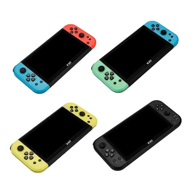 X80 Game Console 7.0 Inch TFT Screen Handheld Video Gaming Console Built-in 20000 Games Portable Arcade Game Audio Video Player