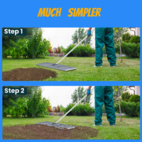 Rastrillo Nivelador de Césped de Grado Profesional, 30x10 Pulgadas, Mango de Goma con Recubrimiento en Polvo, Herramienta de Jardinería Resistente para Patio Trasero y Campo de Golf