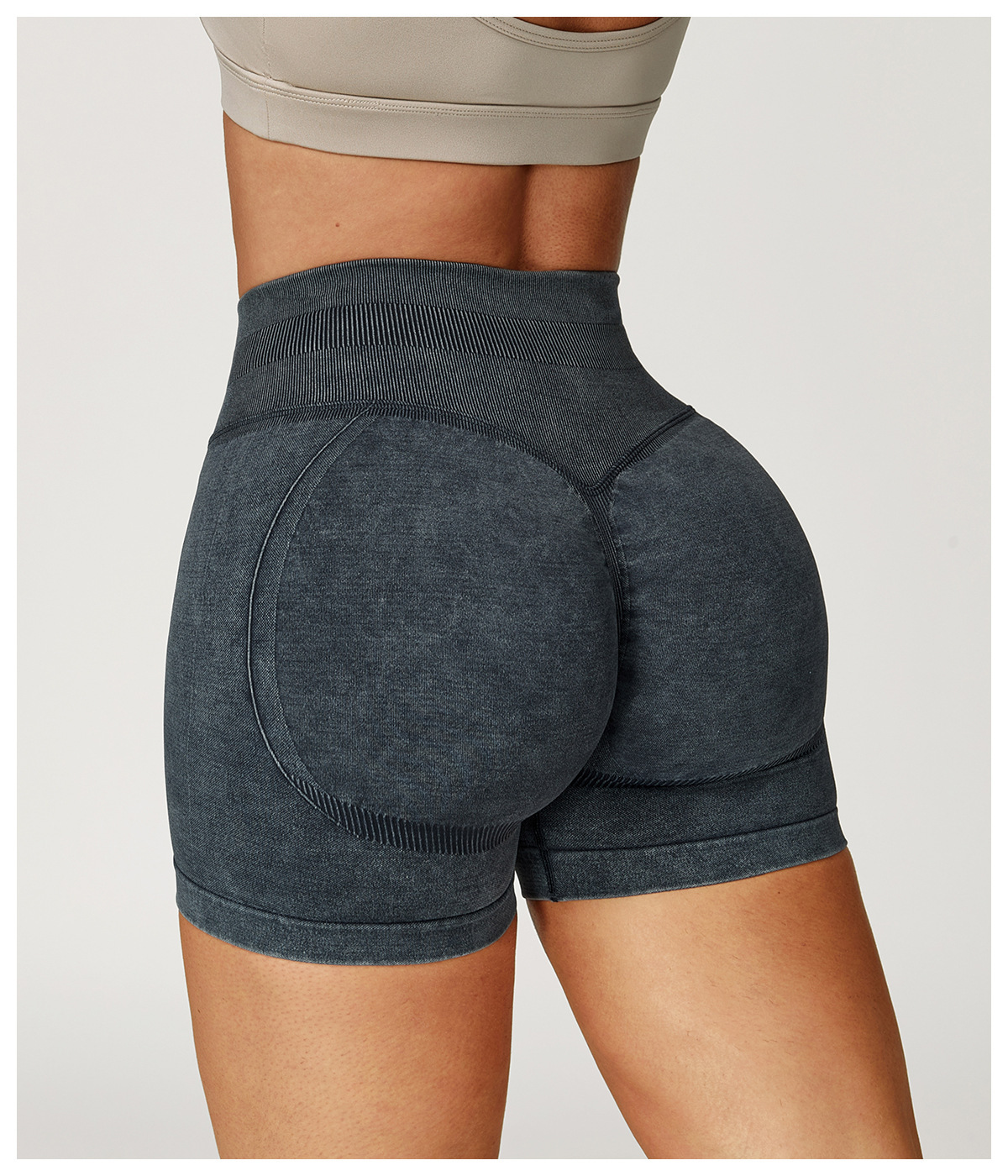 Seamless Women Scrunch Butt Yoga Shorts High Waist Fitness Hip Lifting Bottom Training Outdoor Push Up Biker Shorts
