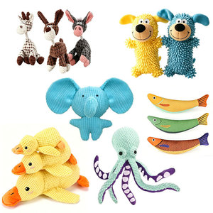 Jouet à mâcher durable et résistant aux morsures pour chiens, en peluche moyenne, imprimé animal, petit canard jaune, avec son, pour usage quotidien - Product Image 2