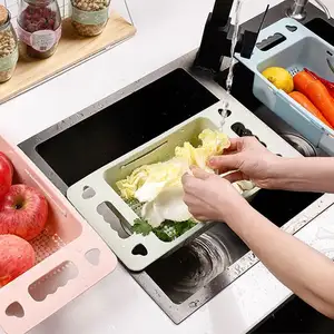 Escurridor de platos de plástico Pp para cocina, escurridor de platos sobre el fregadero