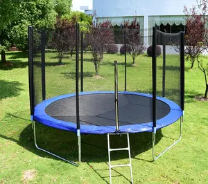 Recreational Outdoor Trampoline 14ft With Ladder Safety Net And Basketball Hoop Factory Sale Price
