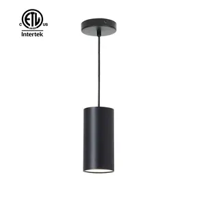 OEM Modern Aluminum Black Cylinder Decorative Dimmable COB Pendant Lights for Kitchen Hanging Lamp