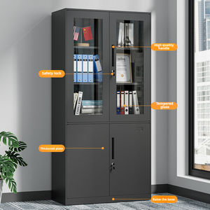Armoire de classement à double porte en verre pleine longueur durable, armoire de rangement en métal pour une utilisation dans les hôpitaux, les gymnases et les écoles - Product Image 2