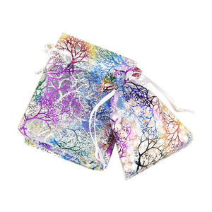 Sac en gaze de neige à motif de <span class=keywords><strong>corail</strong></span>, en Stock, sacs à cordon en Organza, <span class=keywords><strong>pochette</strong></span> cadeau en maille, pochettes d'emballage de bijoux - Product Image 4