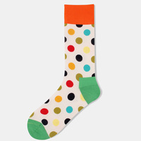 Chaussettes mi-mollet à pois 2026 pour hommes et femmes, en coton peigné, style européen, pour couple, colorées, décontractées, longues, vente en gros