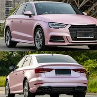 Film de Vinyle Rose Brillant Premium pour Voiture, Autocollant Moto DIY, Film Adhésif Auto-Adhésif à Libération d'Air pour Changement de Couleur de Voiture