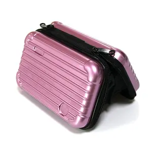 Hot Selling Item 3D Stripe Lilac PU Material Waterproof And Shockproof Large Capacity With Handle Portable Eva Camera Case
