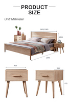 125503 Quanu Simple Design Ensemble de lit en bois 1.8M Lit simple en bois avec tiroir soulever le cadre de lit avec rangement