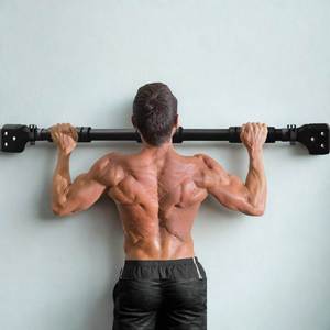 Barra de dominadas ajustable 72 110cm con nivel sin tornillos construcción inoxidable - Product Image 1