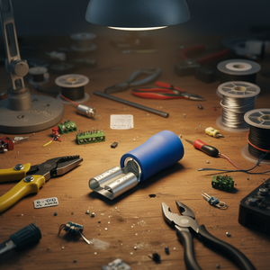 Terminales Planos Hembra de Desconexión Rápida Aislados, 1 Núcleo, 100 Unidades, Azules, para Cable de 6-10 AWG - Product Image 3