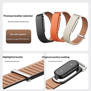 <span class=keywords><strong>Bracelet</strong></span> en <span class=keywords><strong>cuir</strong></span> véritable confortable et élégant pour montres connectées Google <span class=keywords><strong>Fitbit</strong></span> Air avec <span class=keywords><strong>bracelet</strong></span> de montre de style boucle - Product Image 3
