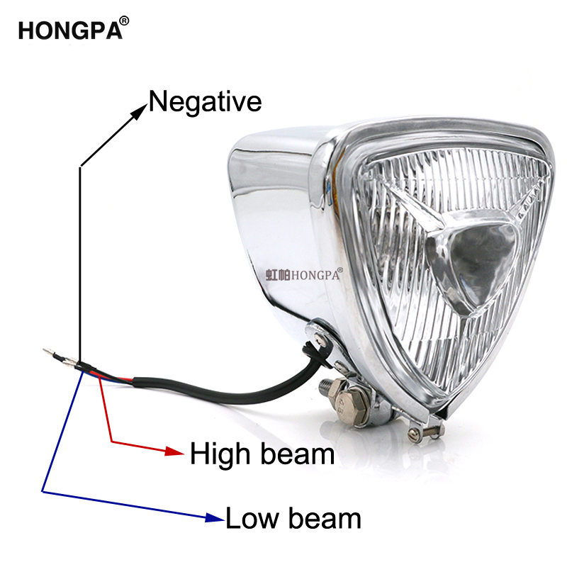 Triangle Motorcycle Headlight Head Light Lamp for Harley