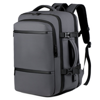 Grand sac à dos minimaliste pour ordinateur portable, imperméable et avec port USB, en tissu Oxford, extensible et léger, avec poche antivol dissimulée