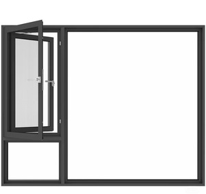Fábrica de sistema de ventana interior de oficina moderna-Ventana abatible de aleación de aluminio de puente roto <span class=keywords><strong>para</strong></span> parabrisas de suelo de balcón - Product Image 1