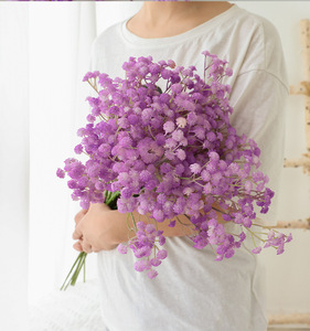 Fiori Artificiali di Gypsophila in Gomma Morbida, Colore Graduale Arancione Rosa, Effetto Realistico, per Matrimoni e Decorazioni Domestiche - Product Image 6