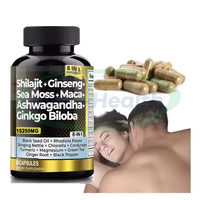 Ausreson OEM Compléments de Shilajit pour l'Immunité, l'Énergie et la Santé – Capsules Pures de Shilajit, Astragale, Ashwagandha, Ginseng, Curcuma et Champignons