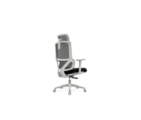 Chaise de bureau ergonomique moderne à dossier haut en aluminium massif avec appui-tête réglable, support lombaire et base pivotante pour espace de travail exécutif