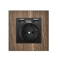 Panneau d'interrupteur d'éclairage mural vintage EU Prise USB antique Charge rapide 18W Type-c Prise murale 220V accessoires électriques