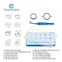 KEWO Vitrectomy Surgical Lens Operating Prism Lenses Fixation Ring Forceps Sterilization Box Ophthalmic Surgical Instrument