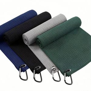 Serviette gaufrée en coton personnalisée durable pour le sport, la gym, le golf, les activités de plein air et les voyages – Vente en gros - Product Image 1