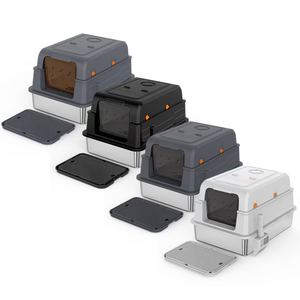 กล่องทรายแมวสแตนเลสด้านสูงไม่ติดทำความสะอาดง่ายการออกแบบ20L สนิมความจุรวมถึงทางเดิน - Product Image 1