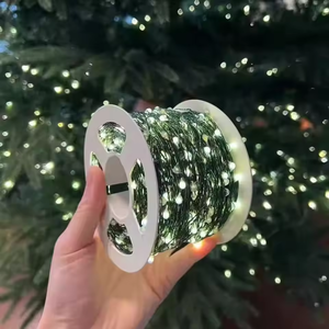 Décoration de Noël : Lumières <span class=keywords><strong>LED</strong></span> vertes à piles avec fil de cuivre <span class=keywords><strong>micro</strong></span> et télécommande pour pots et créations artisanales - Product Image 5
