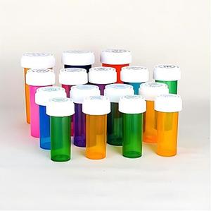 Frascos de Plástico para Pastillas de 6DR, 8DR y 13DR con Tapas a Prueba de Niños, Frascos de Medicamentos con Protección Infantil, Envases Transparentes de Color Ámbar - Product Image 6