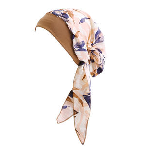 Foulard élastique imprimé pour femme Turban pour femme musulmane Chapeau de <span class=keywords><strong>chimio</strong></span> Cancer Couvre-chef pour perte de cheveux Couvre-chef <span class=keywords><strong>Bandana</strong></span> extensible - Product Image 5