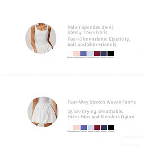 Vestido deportivo personalizado de alta calidad para mujer, falda de tenis para correr al aire libre, estiramiento frontal en 4 direcciones - Product Image 3