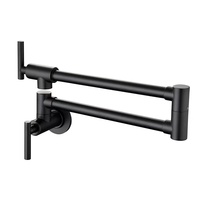 Robinet de remplissage de marmite chaude et froide Montage mural monotrou Laiton Laiton Robinet de cuisinière de cuisine pliant Noyau de valve en céramique dosé