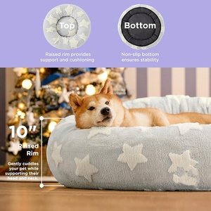 Cama para Perros y Gatos en Forma de Donut, Moderna, Acogedora, de Felpa Jacquard, Ortopédica, Antideslizante, con Funda Extraíble, para el Día de San Valentín - Product Image 6