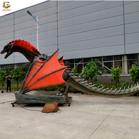 GO-73 Dragon occidental réaliste artificiel de dinosaure animatronique grandeur nature avec ailes