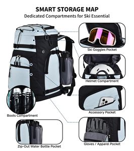 Sac à dos de ski extensible 55L-70L tendance 2026 avec compartiment pour casque et sac à bottes de ski - Product Image 3
