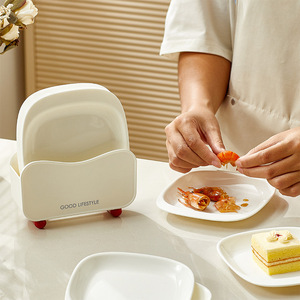 Good Lifestyle Plate <b>Rack</b> 4 Pack White Rectangular Dipping Plate <b>Kitchen</b> Storage Organizer Party Snack Set - Product Image 3