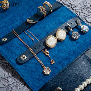 WEIMEI Portable PU Leather Jewelry Storage Bag Convenient Portable Ring Necklace Earrings <b>Envelope</b> Great <b>Gift</b> for Women - Product Image 5