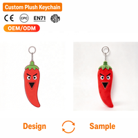 Porte-clés en peluche personnalisé en forme de légume, pendentif poivron en coton PP, conception de logo OEM ODM, cadeau de fête