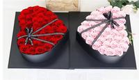 Moon Yu Idées cadeaux pour la Saint-Valentin Rose naturelle Rose éternelle Boîte Rose préservée dans une boîte en forme de coeur Cadeaux pour femmes filles