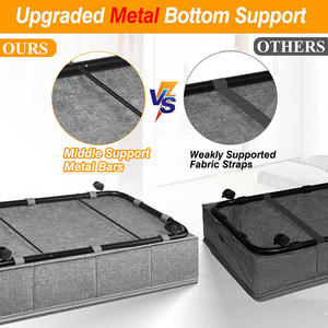 Caja de almacenamiento de tela moderna, poleas plegables rectangulares debajo de <span class=keywords><strong>la</strong></span> <span class=keywords><strong>cama</strong></span>, utilizada <span class=keywords><strong>para</strong></span> almacenar ropa y mantas con tapa - Product Image 4