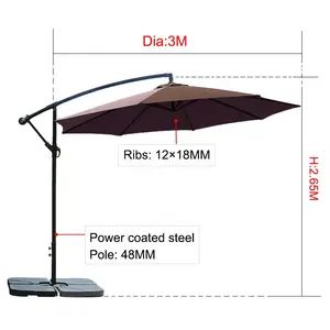 Inventory Sun Garden Parasol Hanging Cantilever Umbrella Commercial Patio Cafe Umbrella Large Sonnenschirm