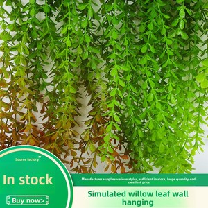 Giáng sinh năm mới-trung tâm mua sắm trang trí trần nhà mua sắm cây xanh mô phỏng màu xanh lá cây khóc liễu treo tường nho cho đám cưới - Product Image 2