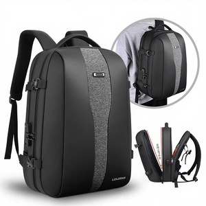 Nieuwe waterdichte PU nylon rugzak met geometrisch patroon, gebogen schouderbanden, 36-55L, anti-diefstal USB-poort, draagbaar, zakelijke laptoptas - Product Image 1