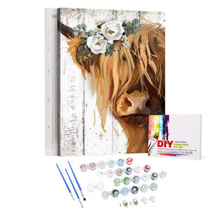 Pintura digital de vaca y <span class=keywords><strong>caballos</strong></span> de 24 colores por números Set DIY estilo impresionista óleo <span class=keywords><strong>sobre</strong></span> <span class=keywords><strong>lienzo</strong></span> compatible con Base - Product Image 1