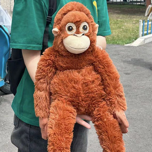Boneka Monyet YouEngels Kuger, Orangutan Gibbon, Bantal Lengan Panjang, Tas Selempang Plush, Isian Kapas PP untuk Usia 14+