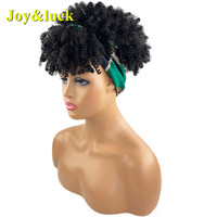 Perruque synthétique lisse à frange verte ombrée, pour femmes noires, accessoire de coiffure