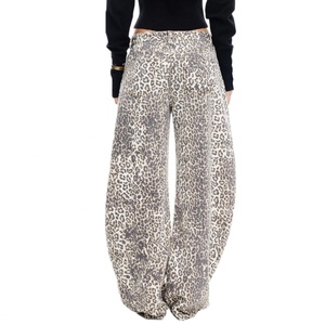 Jeans Boyfriend Estilo Urbano 2024 para Mujer, Pantalones de Cintura Alta y Pierna Ancha, Pantalones Casuales para Dama, Jeans Holgados con Estampado de Leopardo para Mujer - Product Image 4