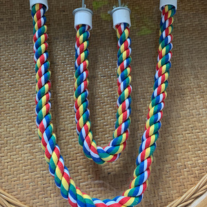 Jouet d'escalade pour oiseaux en <span class=keywords><strong>corde</strong></span> de coton, échelle spirale et <span class=keywords><strong>corde</strong></span> à mâcher pour perroquets de toutes tailles, jouet de cage suspendu durable - Product Image 5
