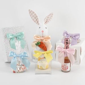 Boutique 2,5 "Yellow Gold Satin Ribbon Twist Tie Bows para atar paquetes Envoltura de regalos - Product Image 4