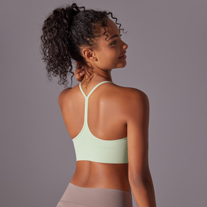 Women U Neck Thin Y <b>Back</b> Sports Bra Removable Padded Buttery Soft Stretch <b>Low</b> Impact Yoga Bra Running Athletic Crop <b>Top</b> OEM ODM - Product Image 6
